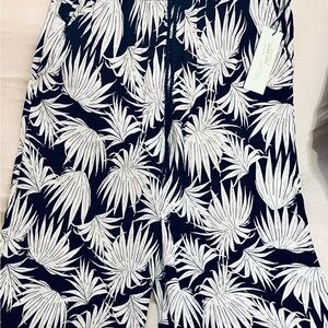 Rachel Zoe Monochrome Leaf Pattern Pants Linen Wide Leg size Medium